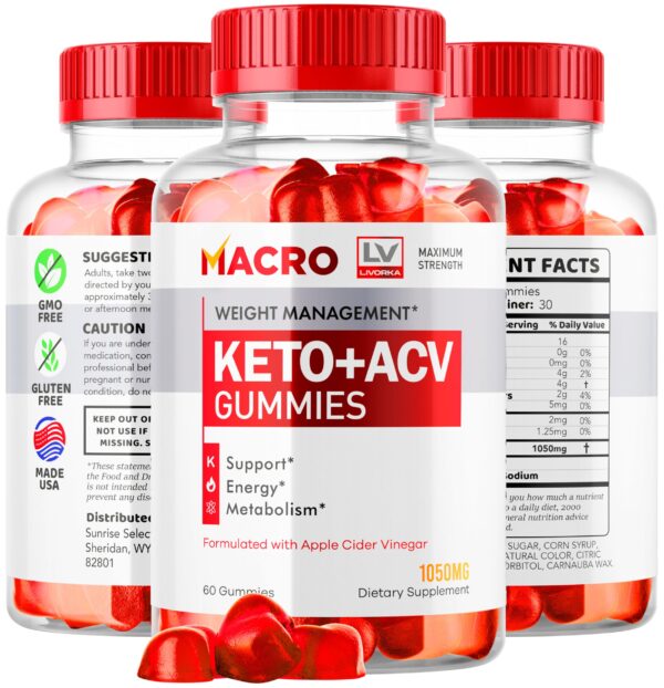LIVORKA gomitas Macro Keto ACV 60 unidades lateral
