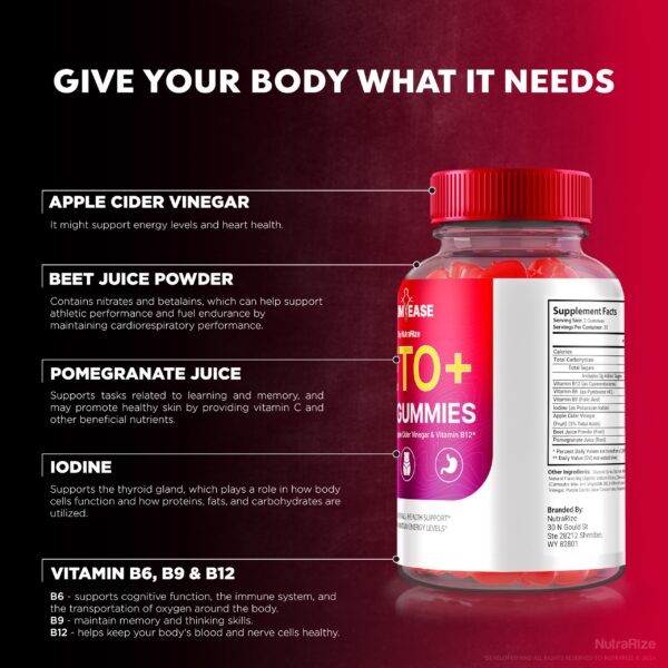 Gomitas Slim Ease Keto con Vinagre de Manzana 1000mg