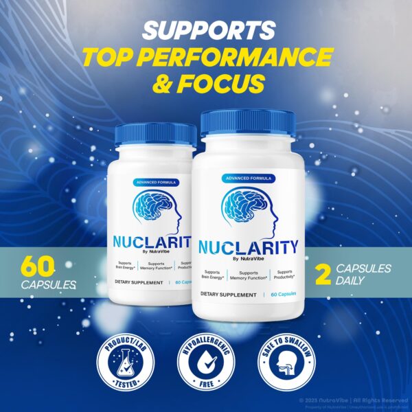 Detalle botella Nuclarity premium daily memory & focus