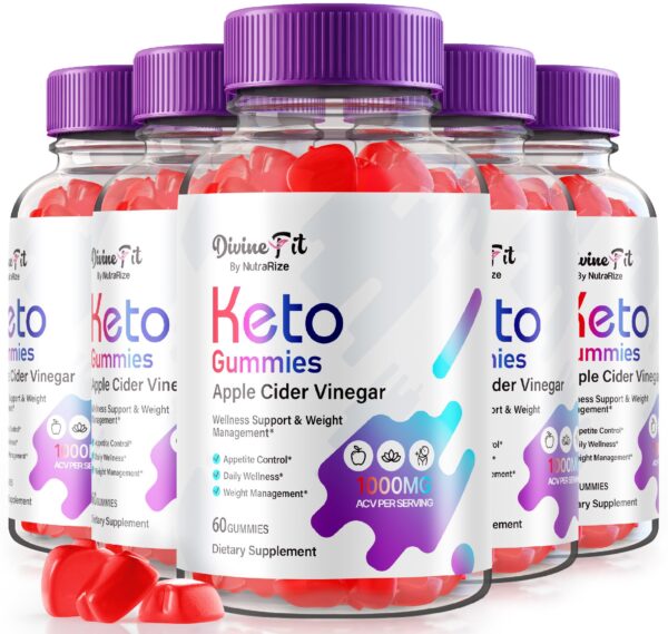 Divine Fit Keto Gummies paquete cinco vistas principales