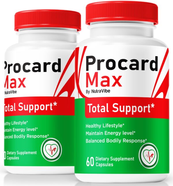 NutraVibe Procard Max pack de 2 frascos suplemento natural para energía