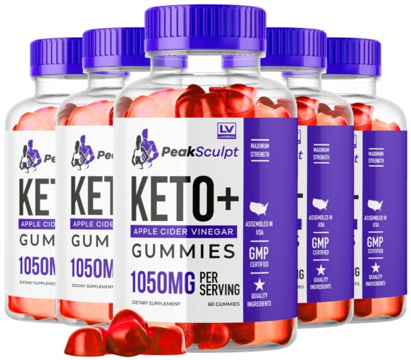 Paquete de 5 Peak Sculpt Keto ACV gomitas 300 unidades