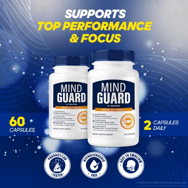 Cápsulas Mind Guard contiene mezcla natural para el cerebro