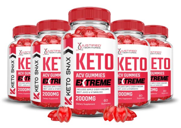 Paquete 5 Keto Snax Gummies ACV Extreme 2000MG