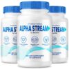 Frasco de Alpha Stream+ suplementos para soporte prostático y energía natural