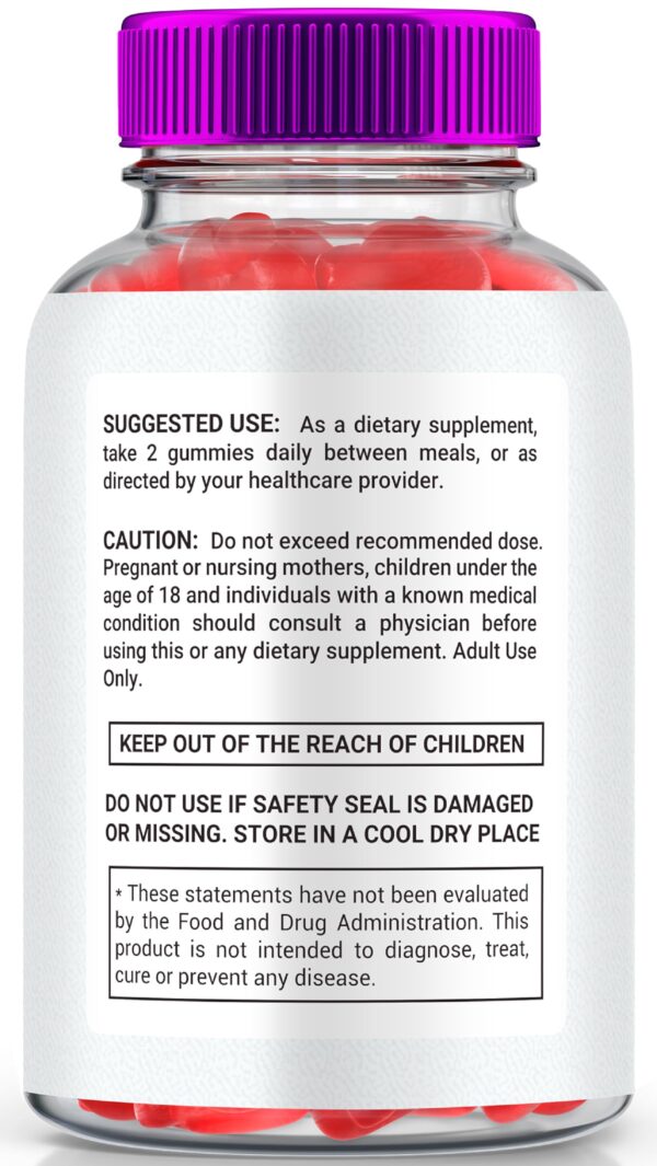 Detalle etiqueta ingredientes gomitas Balance Blend Keto