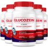Paquete de 5 botellas de cápsulas GlucoZein para soporte diario de energía