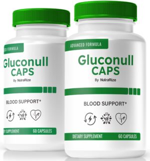 envase frontal gluconull caps suplemento energía y salud