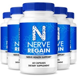 Frasco de cápsulas Nerve Regain para salud nerviosa y confort
