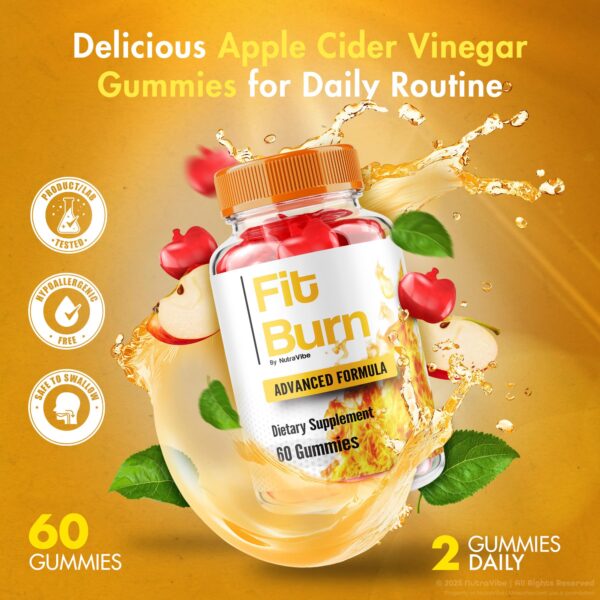 Frasco de Fit Burn Gummies de 60 conteos para uso diario