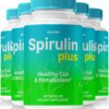 Frasco de cápsulas Spirulin Plus para salud general