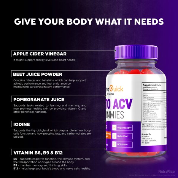 Ultra Quick Keto ACV Gummies información ingredientes y beneficios