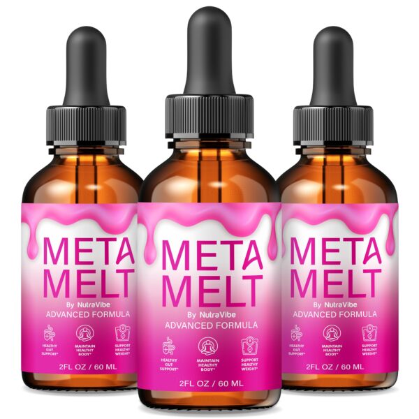 Paquete de 3 Meta Melt Drops suplemento para energía natural