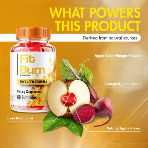 Detalle de gomitas Fit Burn para dieta keto y ACV natural