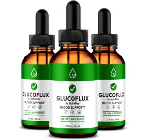 Paquete de 3 gotas GlucoFlux NutraRize para salud y energía