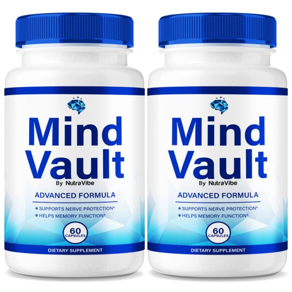 Frasco de cápsulas Mind Vault para enfoque y concentración