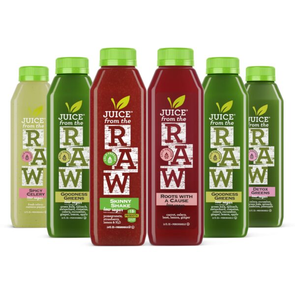 Limpieza de jugo bajo en azúcar 2 días botella frontal