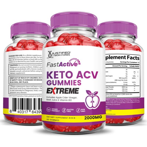 Sabor y textura de las gomitas Fast Active Keto ACV para dieta keto