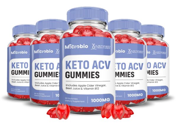 Paquete de 5 Microbio Gomitas Keto ACV 1000mg avanzada fórmula vegana