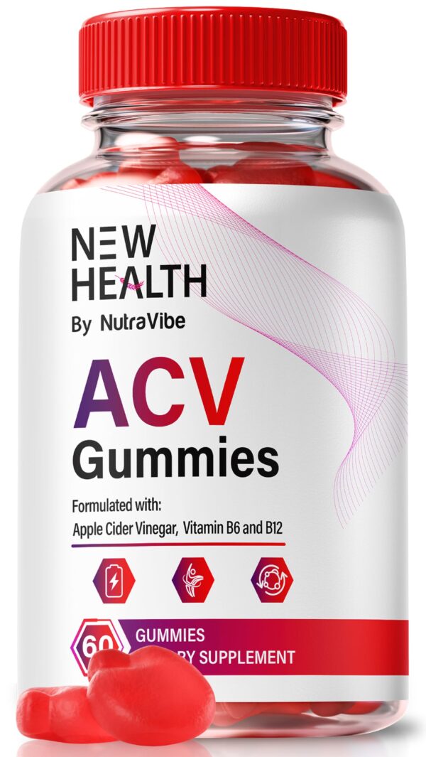 Frasco gomitas NutraVibe NewHealth ACV salud integral