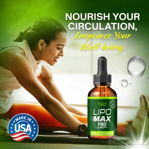 Etiqueta frontal Lipo Max Pro gotas con mezcla keto