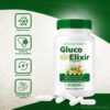 Cápsulas Gluco Elixir por NutraVibe para salud y bienestar.