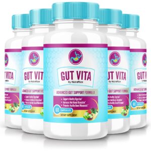 Paquete de 5 Gut Vita cápsulas suplemento digestivo natural NutraRize