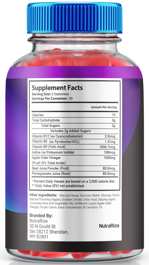 Gomitas Keto 4D NutraRize con vinagre de sidra de manzana