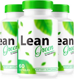 Frasco cápsulas Lean Green NutraRize para estilo de vida activo