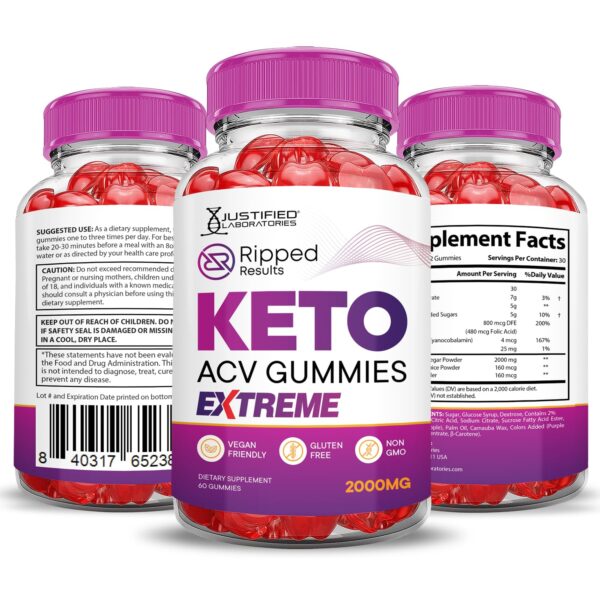Gomita Ripped Results Keto ACV premium sabor a fruta natural