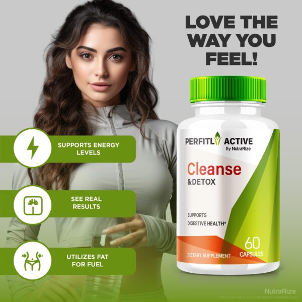 Etiqueta frontal NutraRize Perfitly Active para pérdida de peso