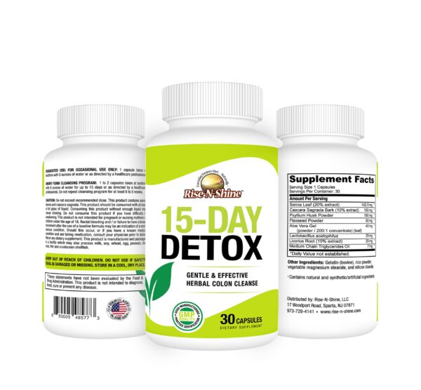 Envase suplemento Rise-N-Shine para detox de 15 días