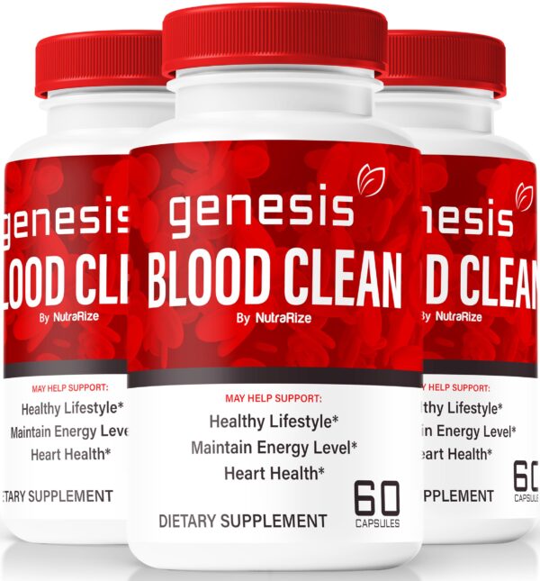Paquete de tres cajas cápsulas Genesis Blood Clean para detox