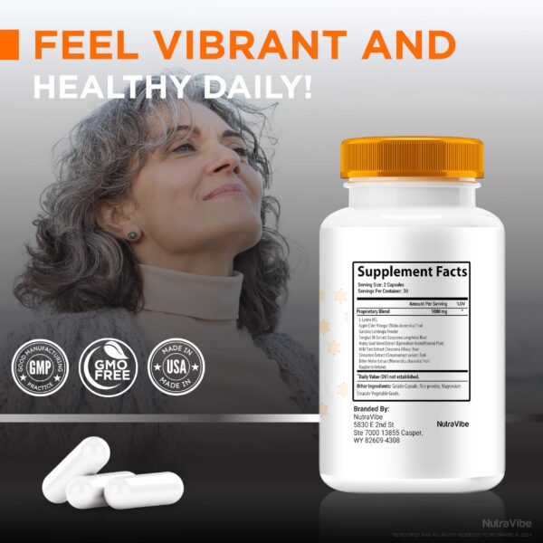 Paquete de cinco InsuFend NutraVibe cápsulas para energía y salud