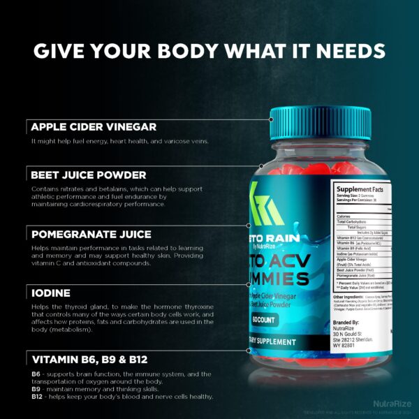 Gomitas Keto Rain ACV - Fácil de masticar