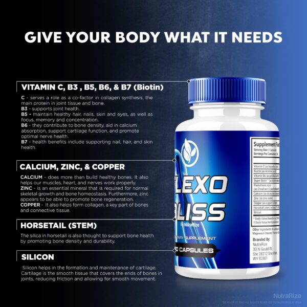 Suplemento Flexo Bliss NutraRize para flexibilidad y movimiento