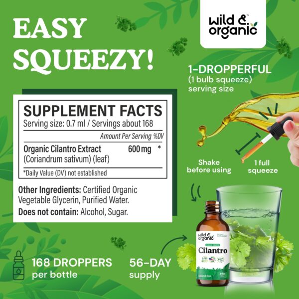 Gotas en frasco de cilantro Wild & Organic