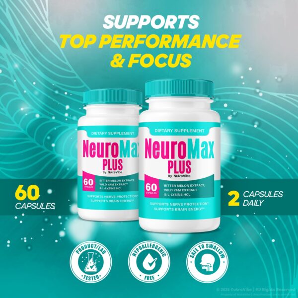 Información y composición de Neuromax Plus en etiqueta del producto