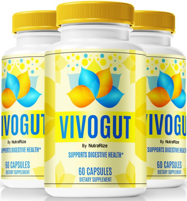 Paquete de 3 frascos VivoGut cápsulas salud digestiva