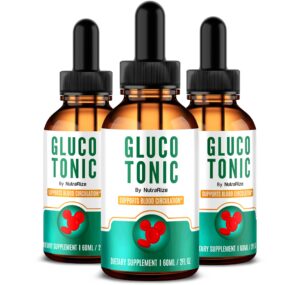 Gluco Tonic paquete de 3 gotas líquidas para energía y circulación