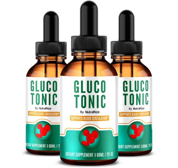 Gluco Tonic paquete de 3 gotas líquidas para energía y circulación