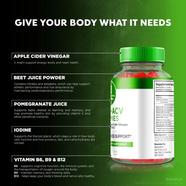 Frente y etiqueta del suplemento TruCharge Keto ACV Gummies