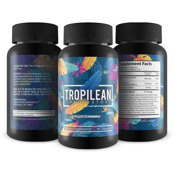 Embotellado de Tropilean Pro Detox para desintoxicación completa y vitalidad