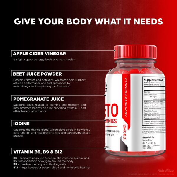 Gomitas NutraRize Activ Boost Keto ACV en mano