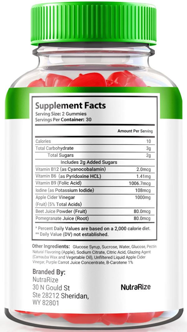 Frontal del paquete TruCharge Keto ACV Gummies para consumo keto