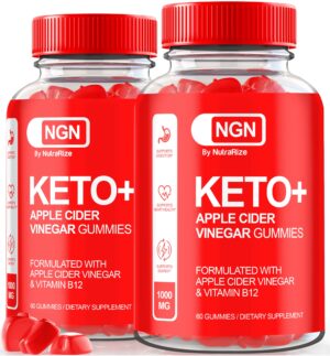 NutraRize gomitas keto acv para pérdida de peso envase pack de dos