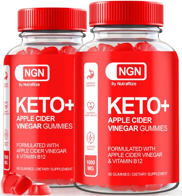 NutraRize gomitas keto acv para pérdida de peso envase pack de dos