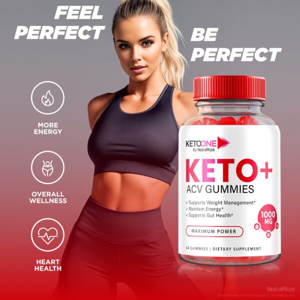 Etiqueta frontal de KetoOne ACV Keto Gummies para pérdida de peso