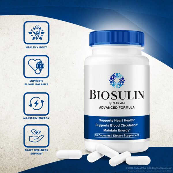 Envase cápsulas Biosulin suplemento natural plantas