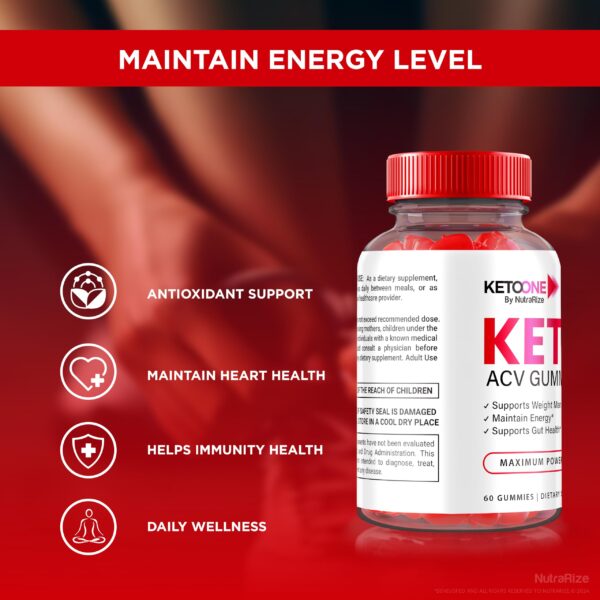 Paquete sellado de KetoOne ACV Keto Gummies para apoyo cetogénico